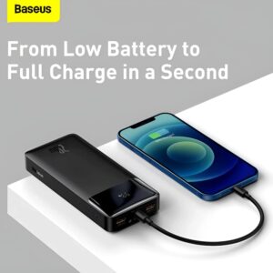Baseus Bipow 30, 000mAh Power Bank  20W PD Fast Charging & Digital Display