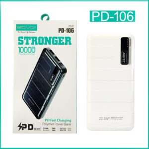 SOVO PD-106 10, 000mAh Power Bank  PD Fast Charging & Durable Polymer Build