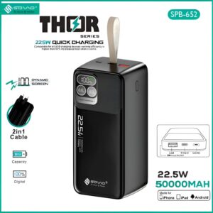 SOVO THOR SPB-652 50, 000mAh Power Bank  22.5W PD & Digital Display