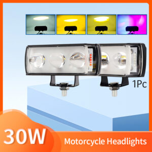 High Brightness 3LED Motorcycle Spotlight 12V–80V – Multi-Color Strobe Fog Light for Motorbike, ATV, UTV, and Off-Road Quality Vehicles Pakistan COD